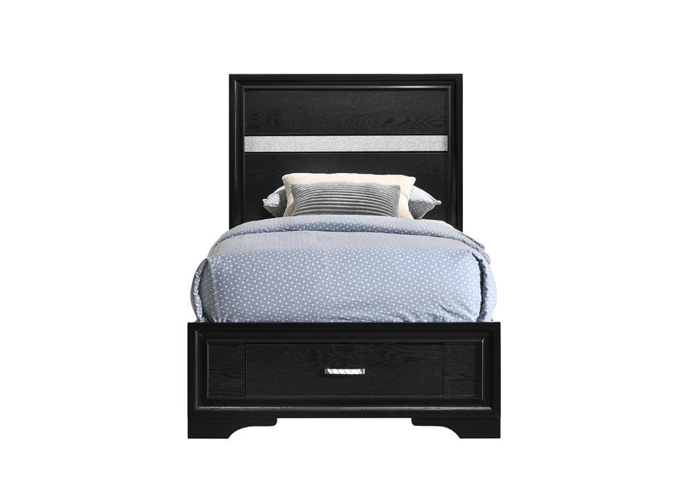Miranda Twin Storage Bed Black - 206361T - Bien Home Furniture & Electronics