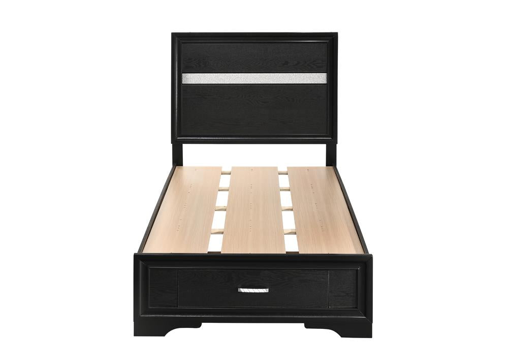 Miranda Twin Storage Bed Black - 206361T - Bien Home Furniture & Electronics