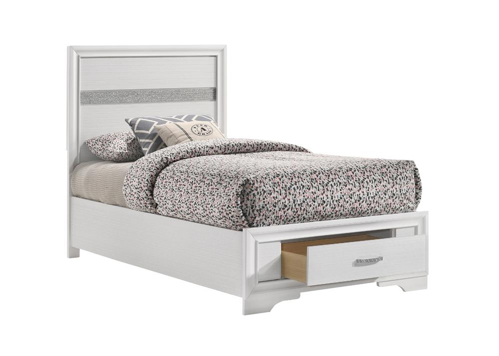 Miranda Twin Storage Bed White - 205111T - Bien Home Furniture & Electronics