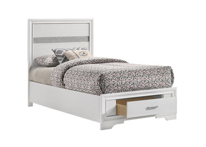 Miranda Twin Storage Bed White - 205111T - Bien Home Furniture &amp; Electronics