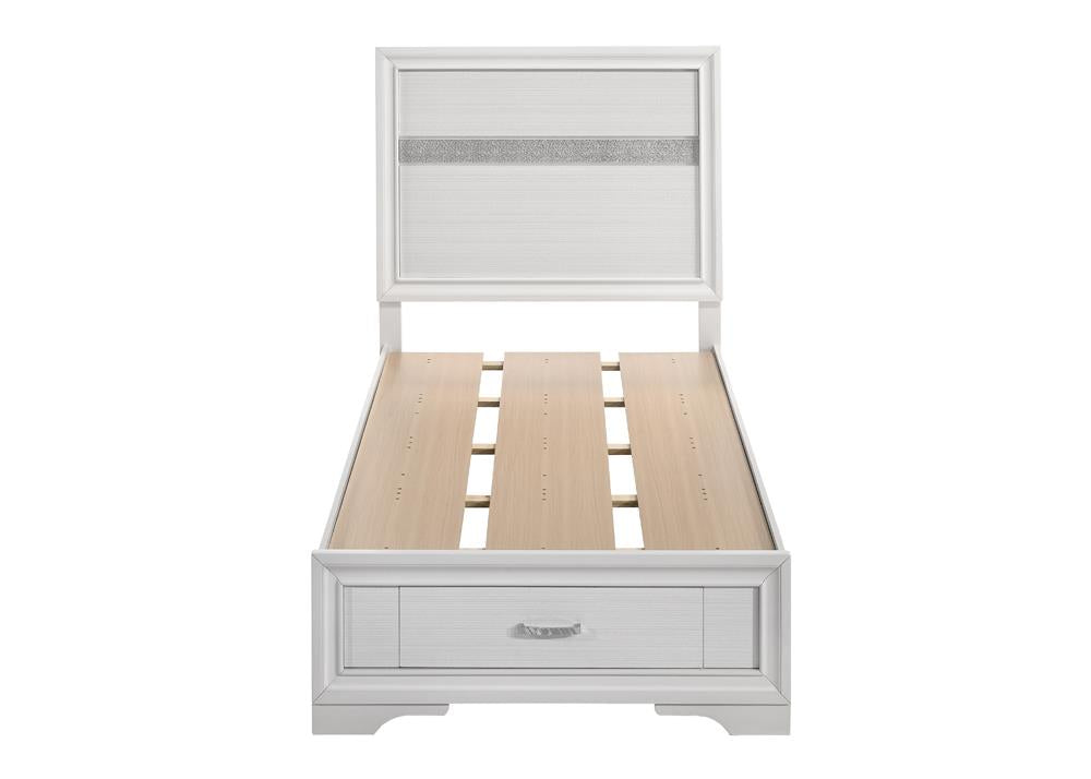 Miranda Twin Storage Bed White - 205111T - Bien Home Furniture & Electronics