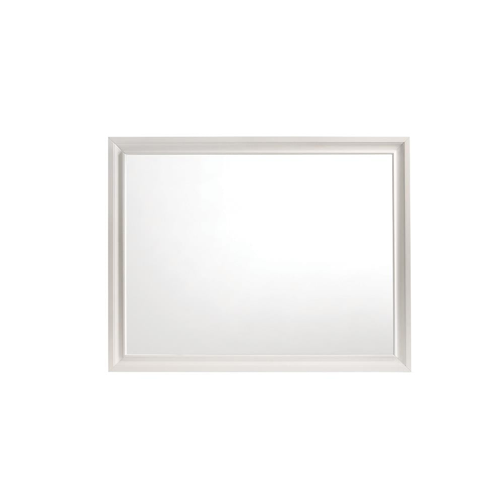 Miranda White Rectangular Mirror - 205114 - Bien Home Furniture & Electronics