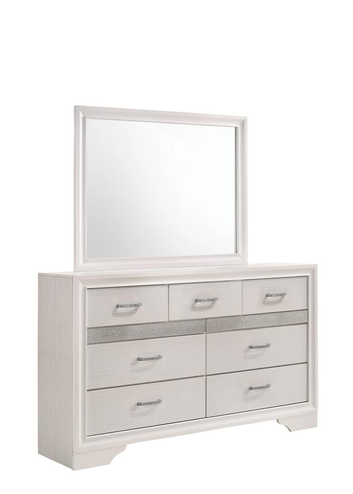 Miranda White Rectangular Mirror - 205114 - Bien Home Furniture & Electronics
