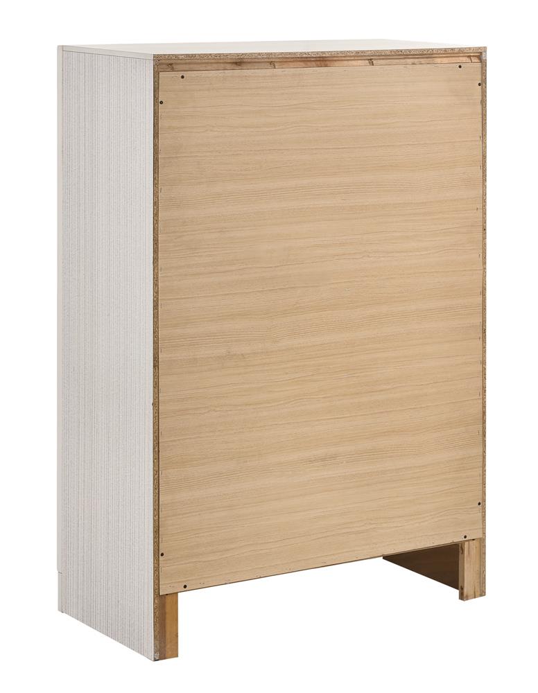 Miranda White/Rhinestone 5-Drawer Chest - 205115 - Bien Home Furniture & Electronics