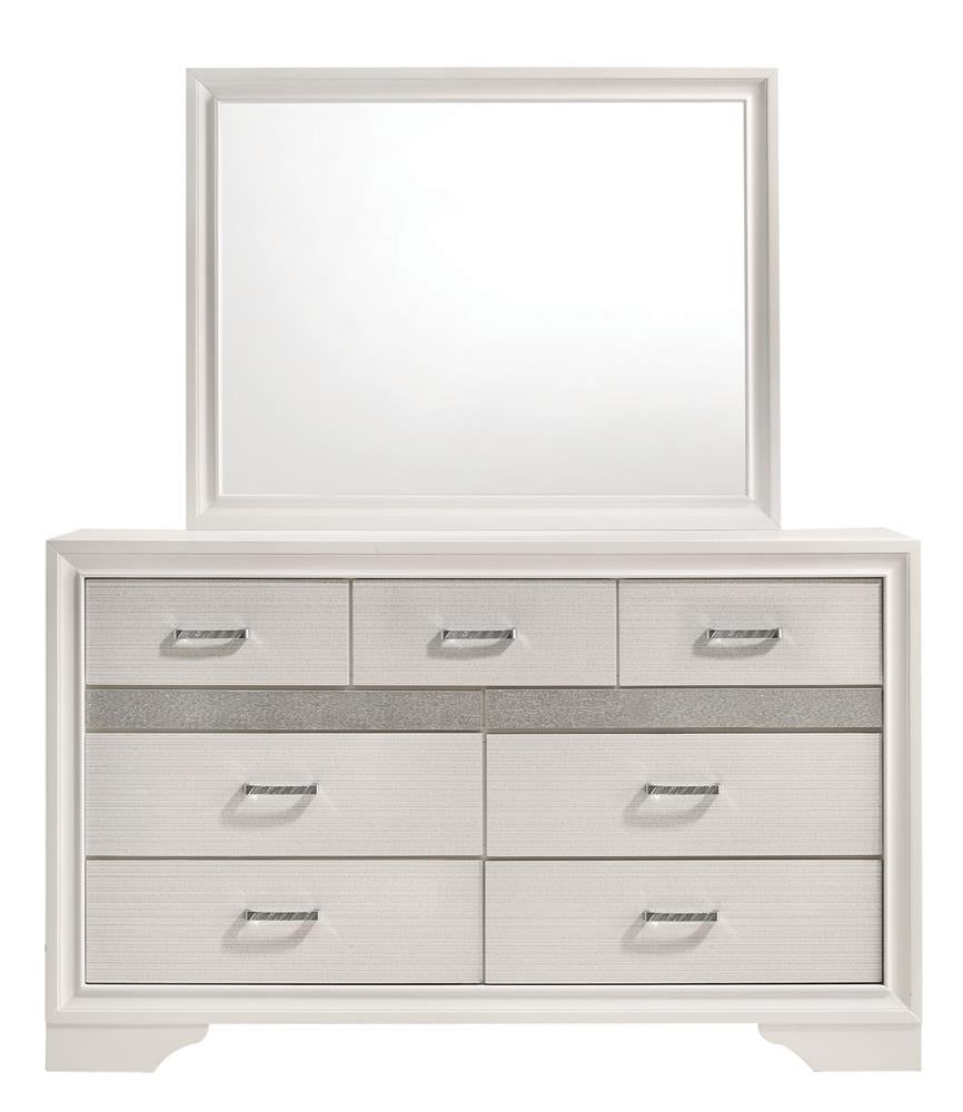 Miranda White/Rhinestone 7-Drawer Dresser - 205113 - Bien Home Furniture & Electronics
