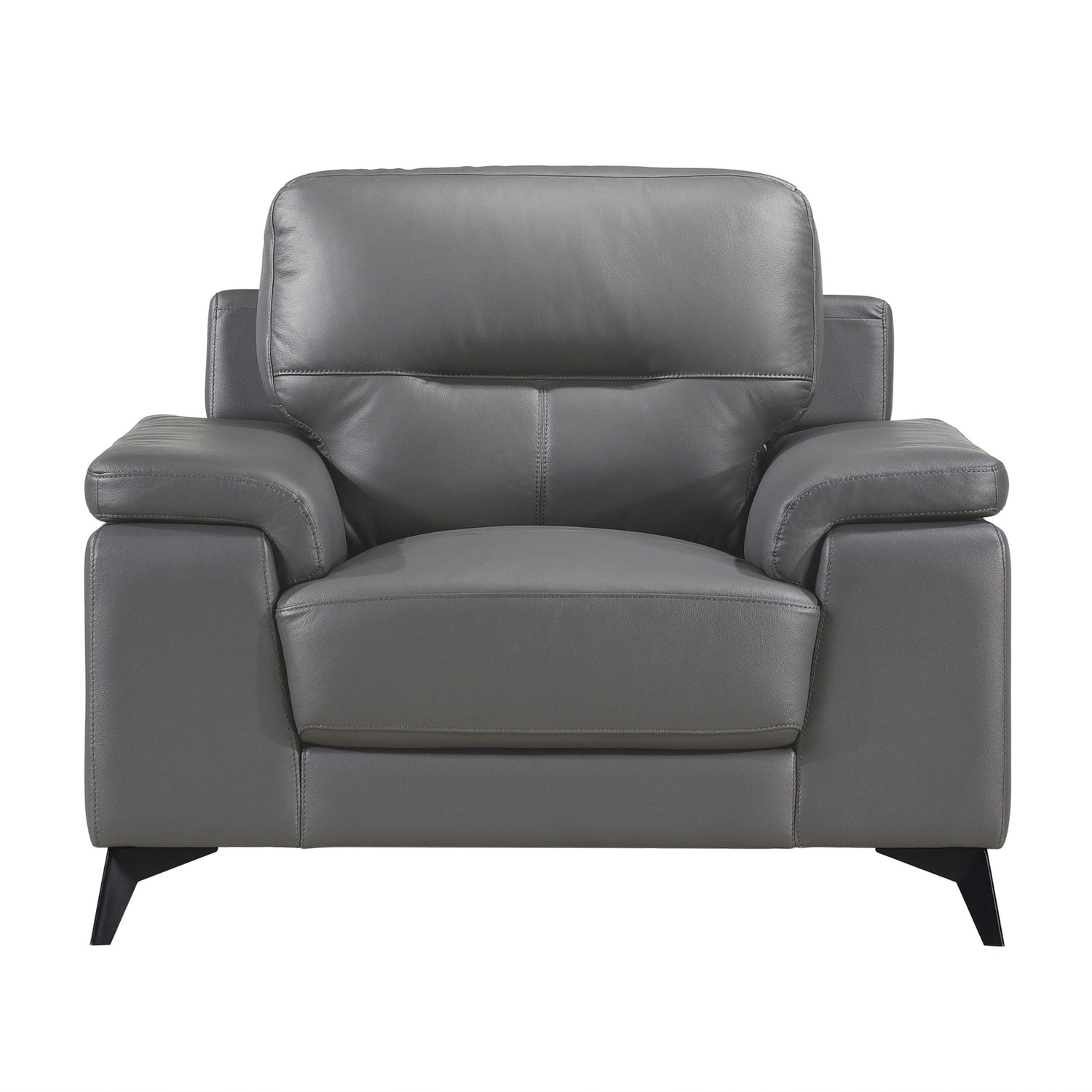 Mischa Dark Gray Top-Grain Leather Chair - 9514DGY-1 - Bien Home Furniture & Electronics