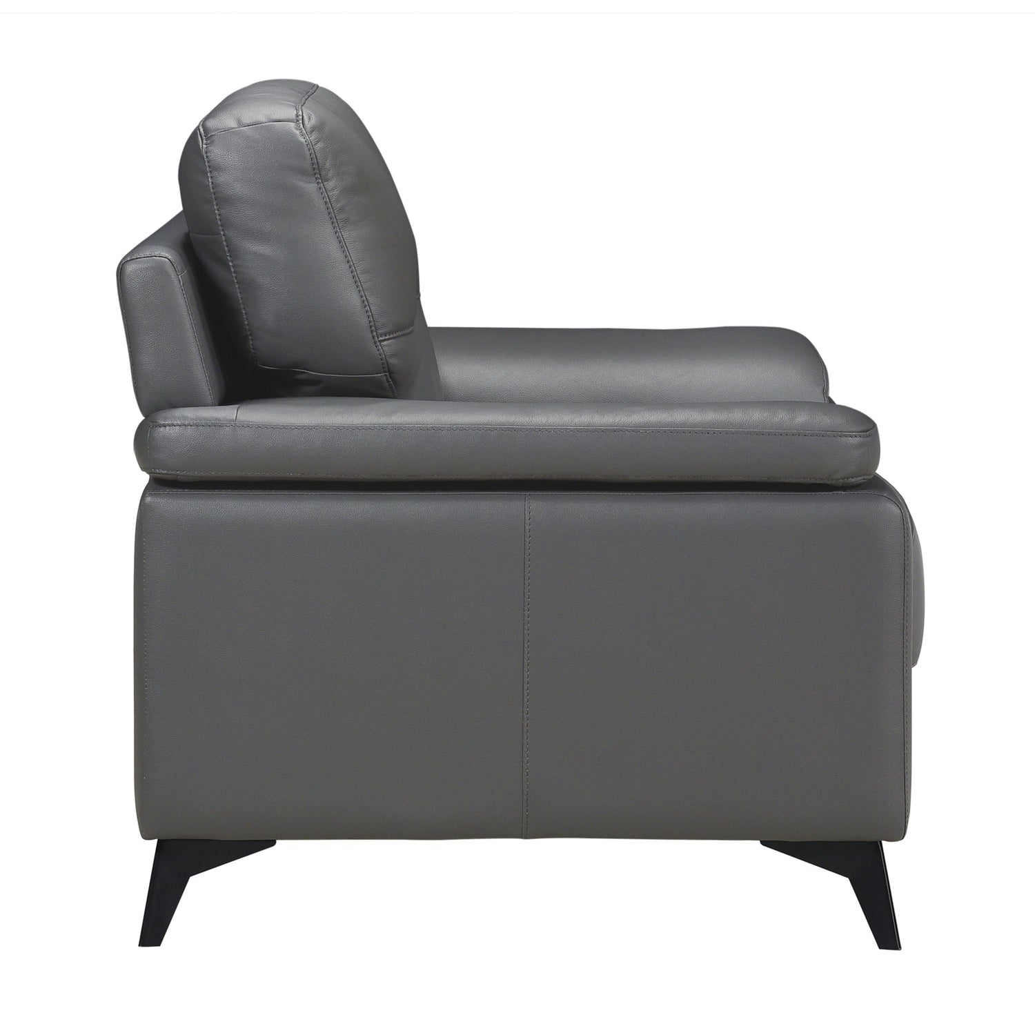 Mischa Dark Gray Top-Grain Leather Chair - 9514DGY-1 - Bien Home Furniture & Electronics