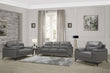 Mischa Dark Gray Top-Grain Leather Living Room Set - SET | 9514DGY-3 | 9514DGY-2 - Bien Home Furniture & Electronics