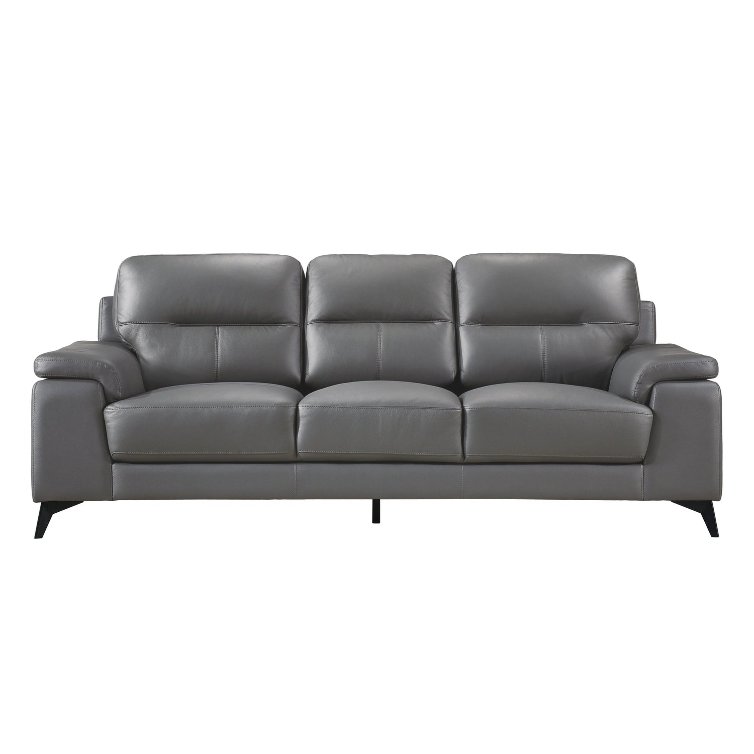 Mischa Dark Gray Top-Grain Leather Living Room Set - SET | 9514DGY-3 | 9514DGY-2 - Bien Home Furniture & Electronics