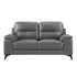 Mischa Dark Gray Top-Grain Leather Loveseat - 9514DGY-2 - Bien Home Furniture & Electronics