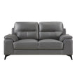 Mischa Dark Gray Top-Grain Leather Loveseat - 9514DGY-2 - Bien Home Furniture & Electronics