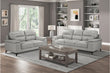 Mischa Silver Grain Top Grain Leather Living Room Set - SET | 9514SVE-1 | 9514SVE-2 | 9514SVE-3 - Bien Home Furniture & Electronics