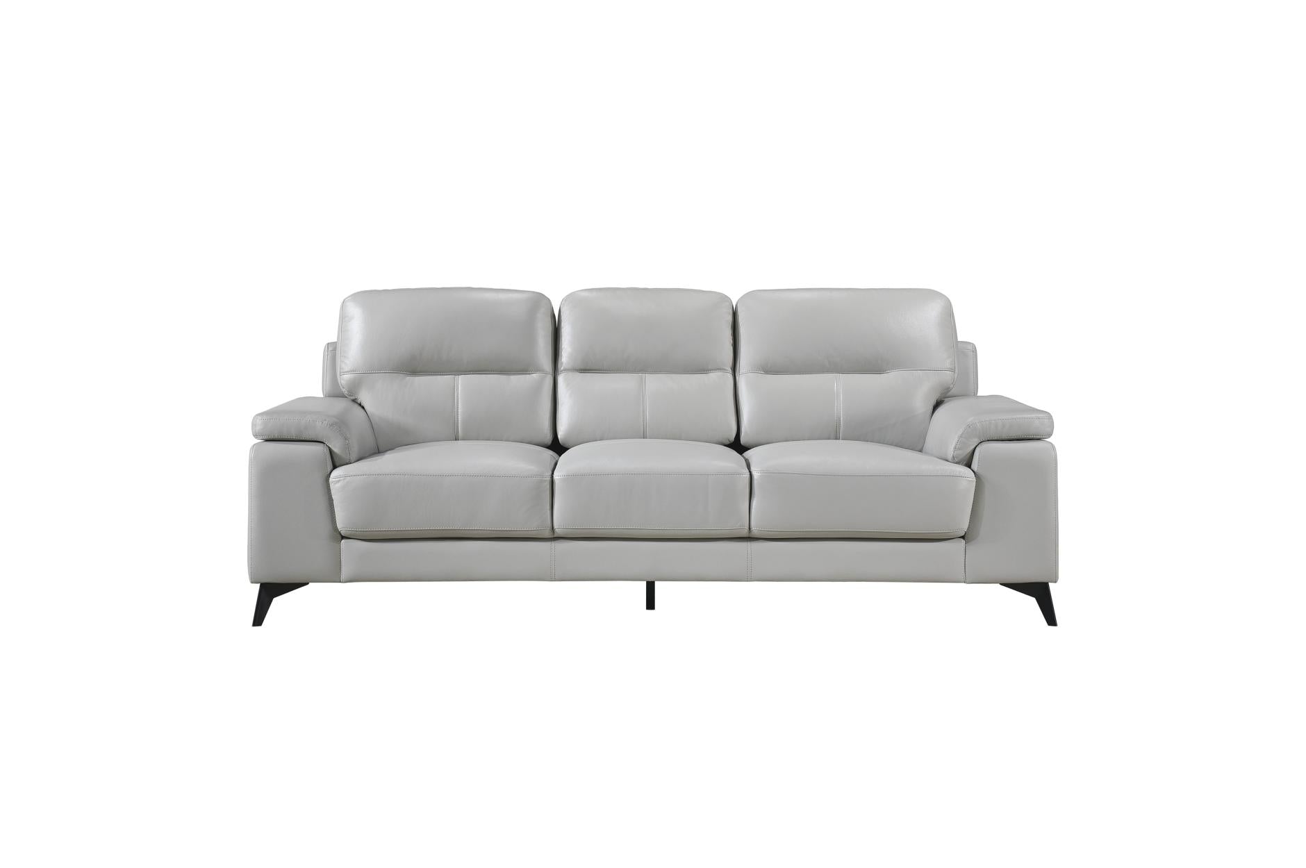 Mischa Silver Grain Top Grain Leather Living Room Set - SET | 9514SVE-1 | 9514SVE-2 | 9514SVE-3 - Bien Home Furniture & Electronics