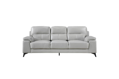 Mischa Silver Grain Top Grain Leather Living Room Set - SET | 9514SVE-1 | 9514SVE-2 | 9514SVE-3 - Bien Home Furniture &amp; Electronics