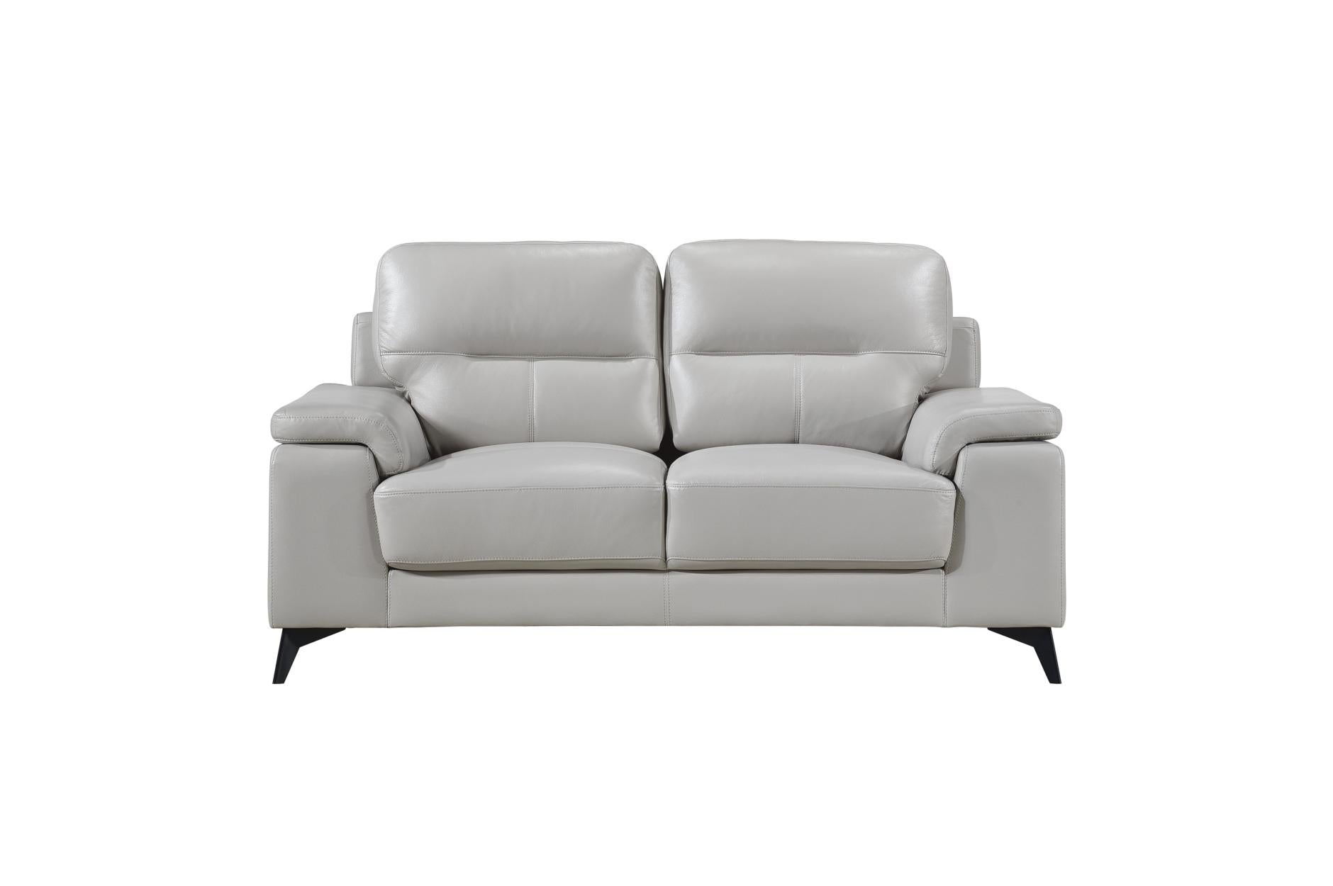 Mischa Silver Grain Top Grain Leather Living Room Set - SET | 9514SVE-1 | 9514SVE-2 | 9514SVE-3 - Bien Home Furniture & Electronics