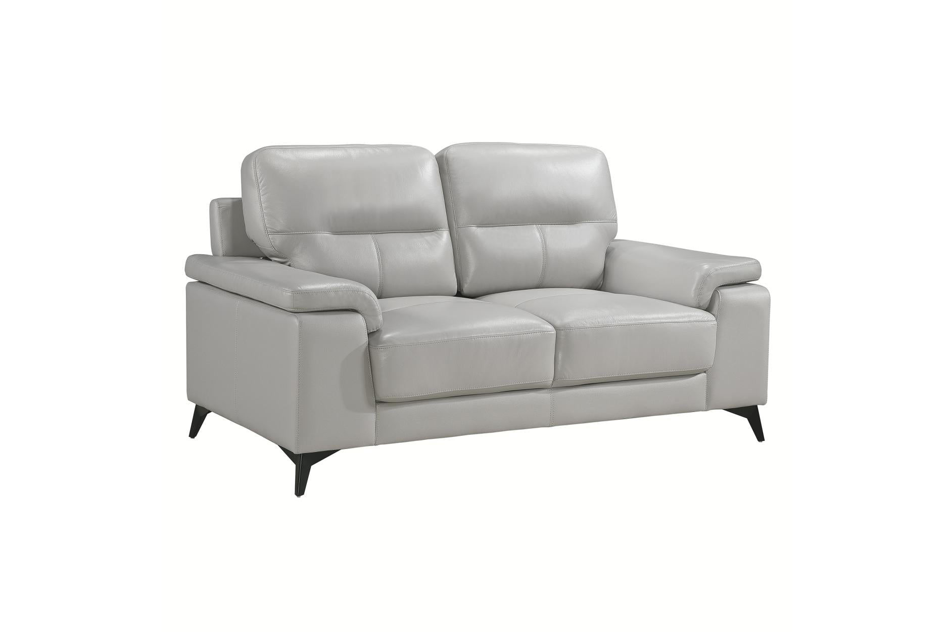 Mischa Silver Grain Top Grain Leather Living Room Set - SET | 9514SVE-1 | 9514SVE-2 | 9514SVE-3 - Bien Home Furniture & Electronics