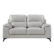 Mischa Silver Grain Top Grain Leather Loveseat - 9514SVE-2 - Bien Home Furniture & Electronics