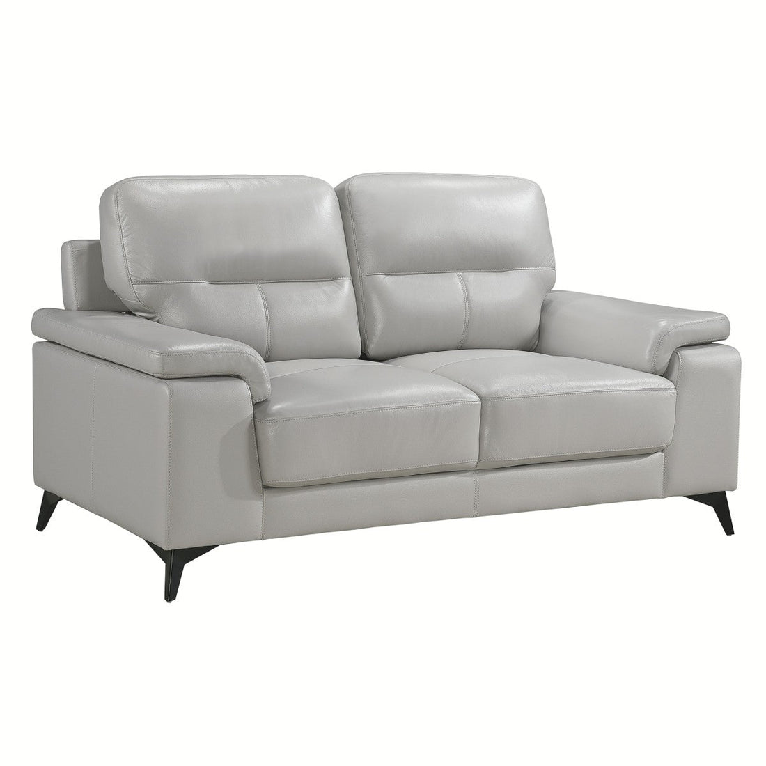 Mischa Silver Grain Top Grain Leather Loveseat - 9514SVE-2 - Bien Home Furniture &amp; Electronics