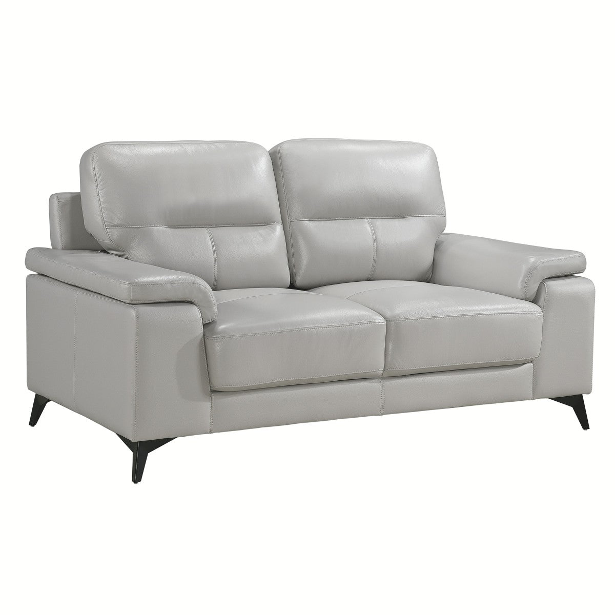 Mischa Silver Grain Top Grain Leather Loveseat - 9514SVE-2 - Bien Home Furniture & Electronics
