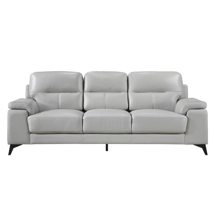 Mischa Silver Grain Top Grain Leather Sofa - 9514SVE-3 - Bien Home Furniture & Electronics