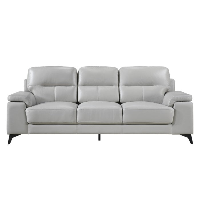 Mischa Silver Grain Top Grain Leather  Sofa - 9514SVE-3 - Bien Home Furniture &amp; Electronics