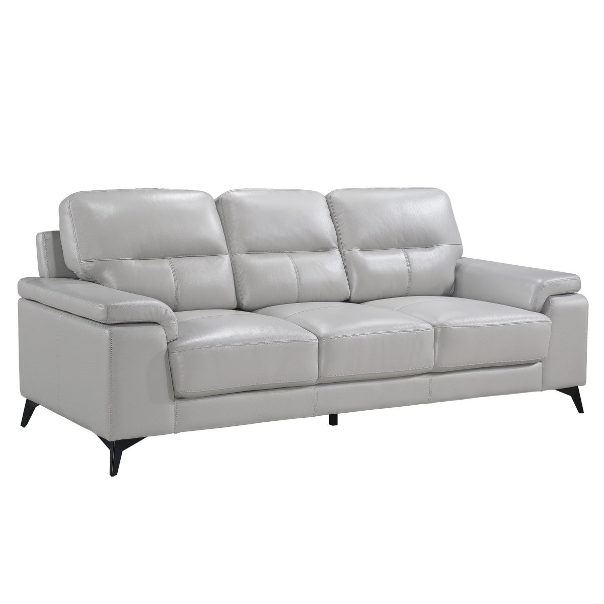 Mischa Silver Grain Top Grain Leather Sofa - 9514SVE-3 - Bien Home Furniture & Electronics