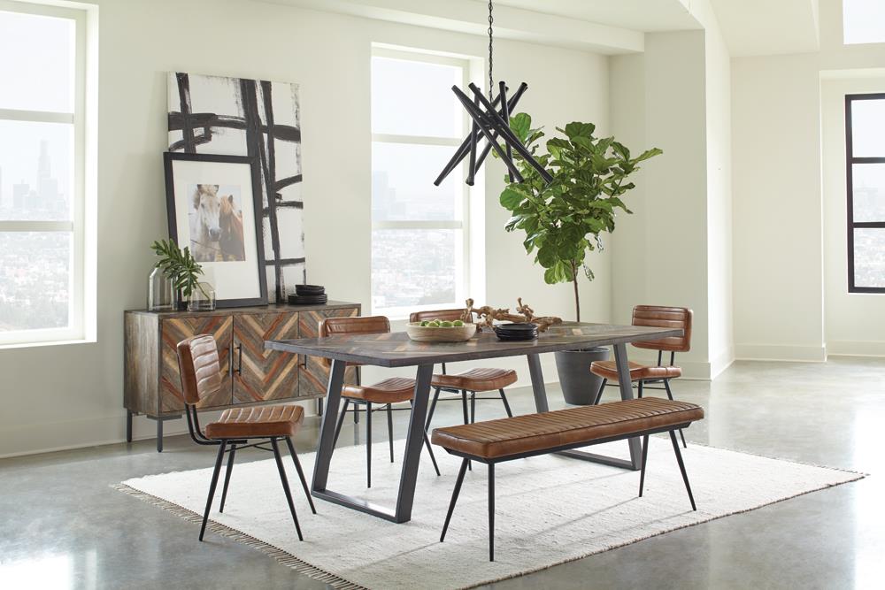 Misty Camel/Black Padded Side Chairs, Set of 2 - 110642 - Bien Home Furniture & Electronics