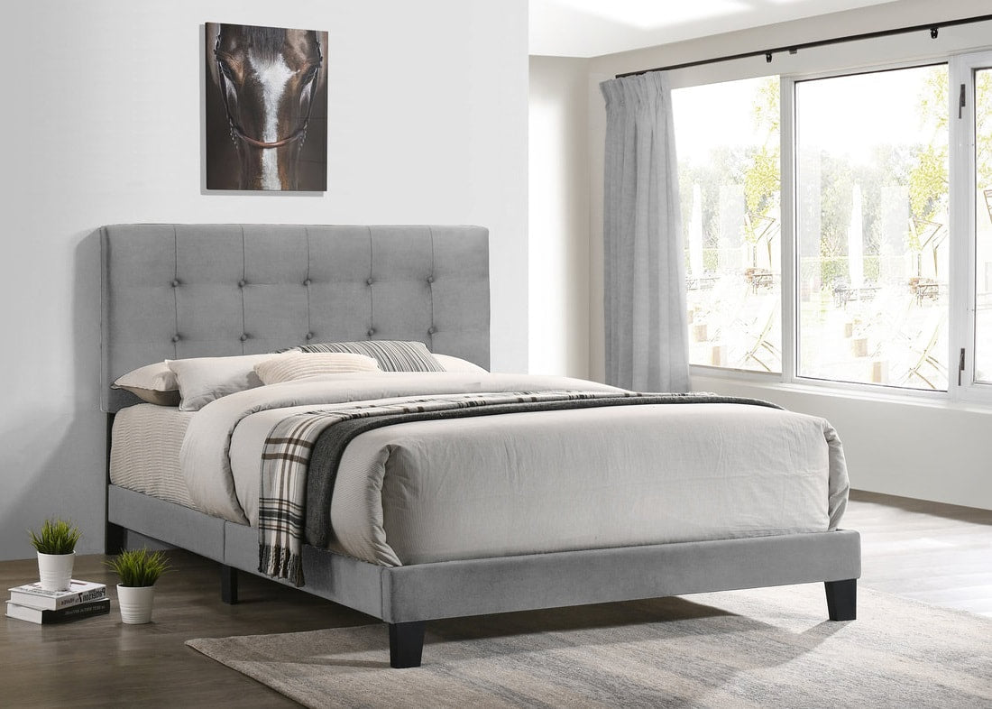 Misty Gray King Platform Bed - 930Grey King - Bien Home Furniture &amp; Electronics