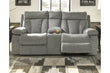 Mitchiner Fog Reclining Loveseat with Console - 7620494 - Bien Home Furniture & Electronics