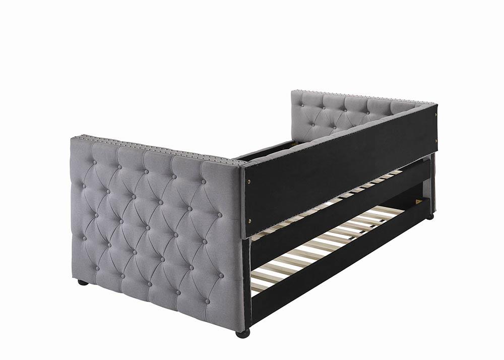 Mockern Gray Tufted Upholstered Daybed with Trundle - 302161 - Bien Home Furniture & Electronics