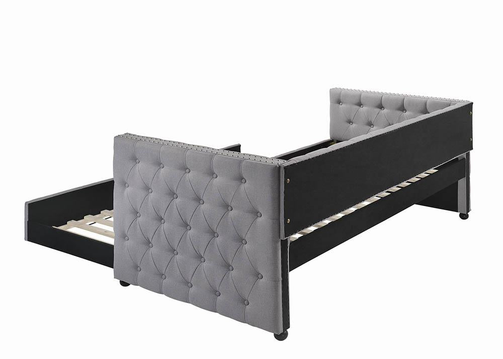 Mockern Gray Tufted Upholstered Daybed with Trundle - 302161 - Bien Home Furniture & Electronics