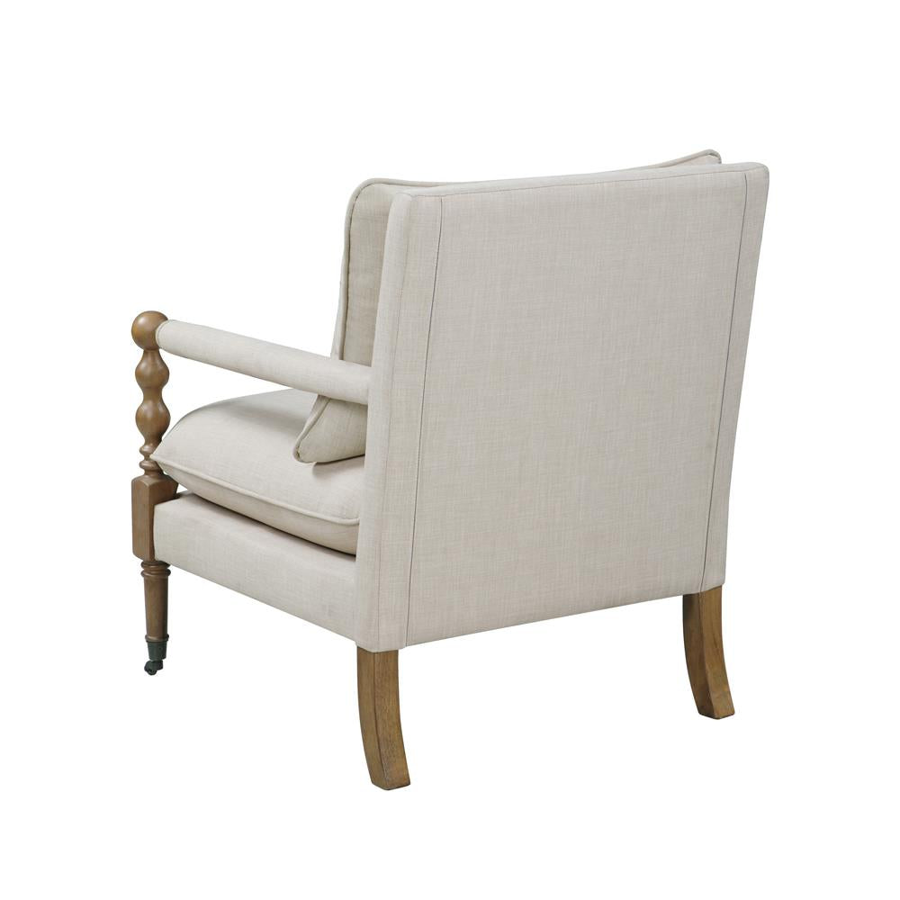 Monaghan Beige Upholstered Accent Chair with Casters - 903058 - Bien Home Furniture & Electronics