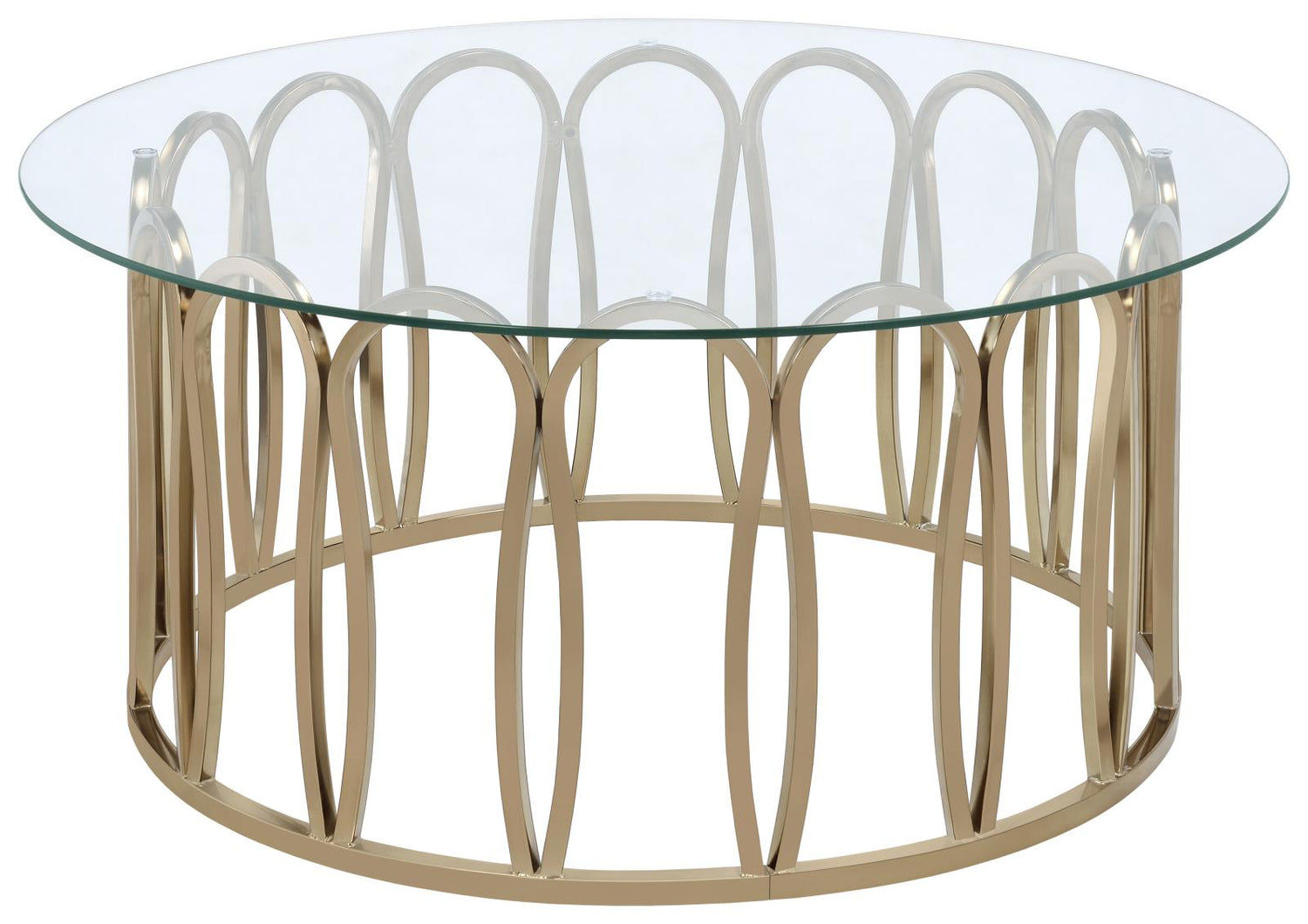 Monett Chocolate Chrome/Clear Round Coffee Table - 708058 - Bien Home Furniture & Electronics