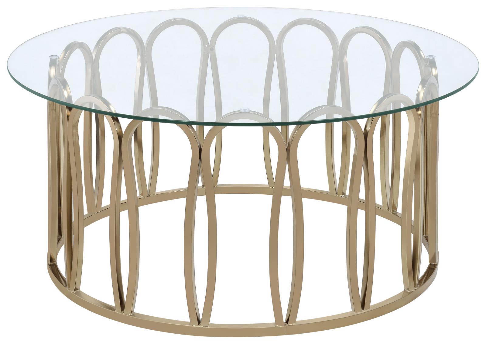 Monett Chocolate Chrome/Clear Round Coffee Table - 708058 - Bien Home Furniture & Electronics