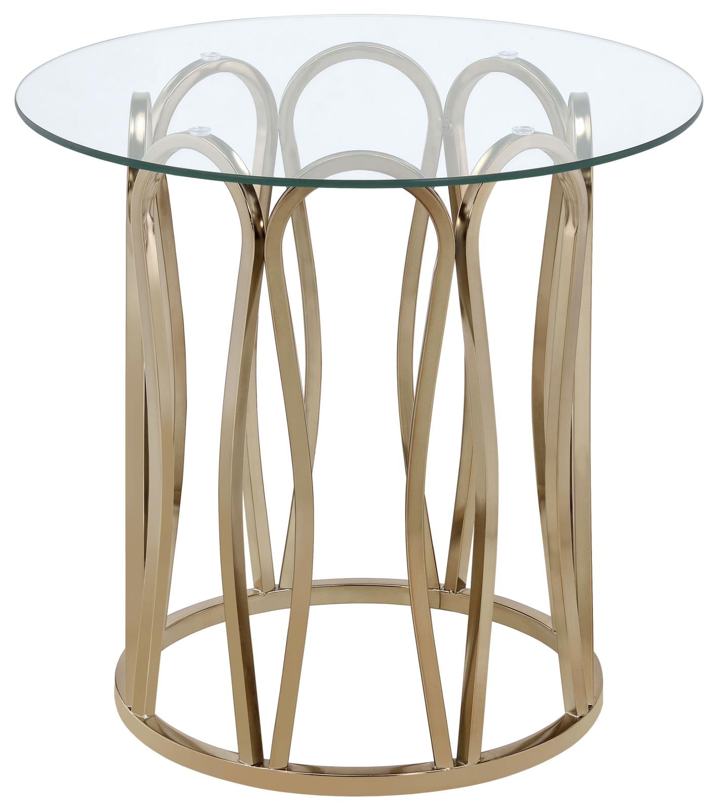 Monett Round End Table Chocolate Chrome/Clear - 708057 - Bien Home Furniture & Electronics