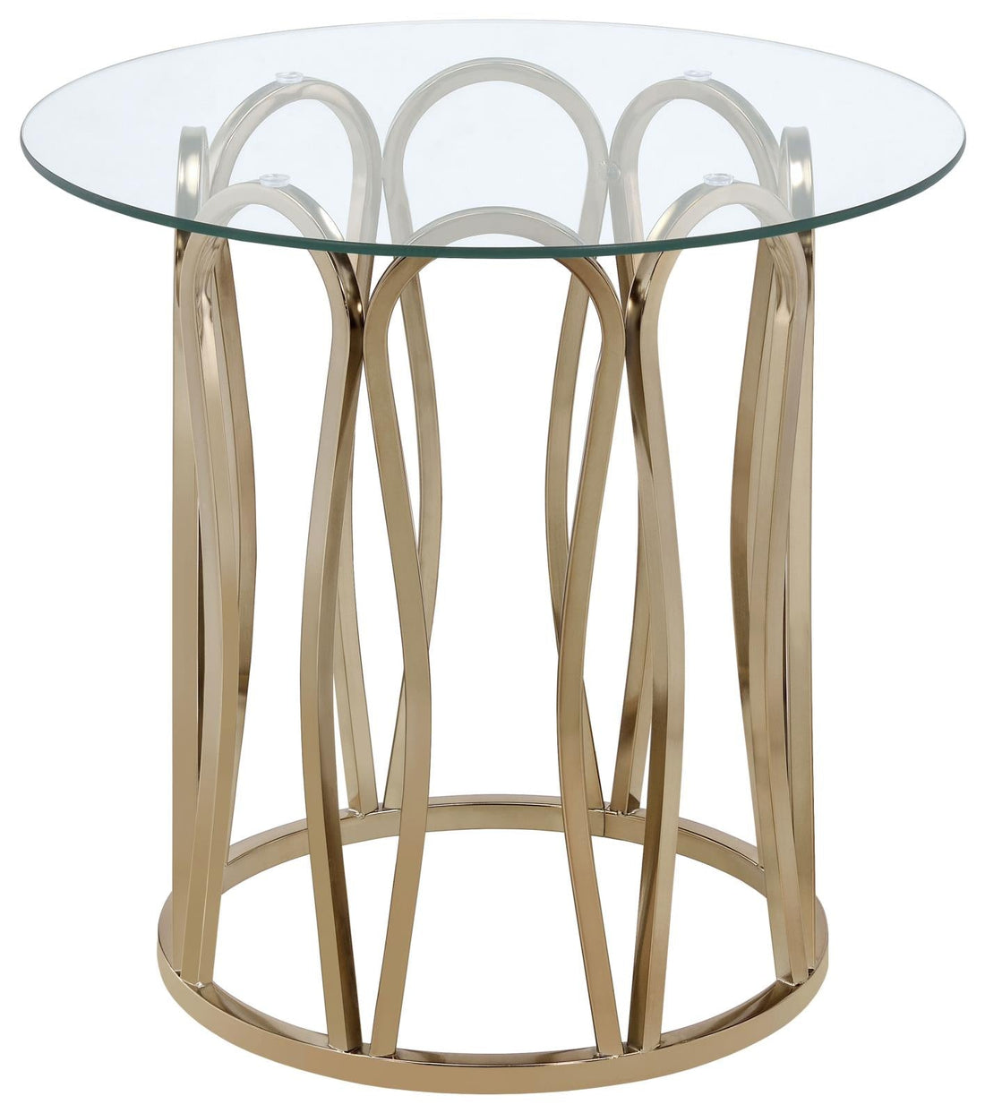 Monett Round End Table Chocolate Chrome/Clear - 708057 - Bien Home Furniture &amp; Electronics