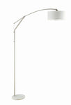Moniz Adjustable Arched Arm Floor Lamp Chrome/White - 901490 - Bien Home Furniture & Electronics