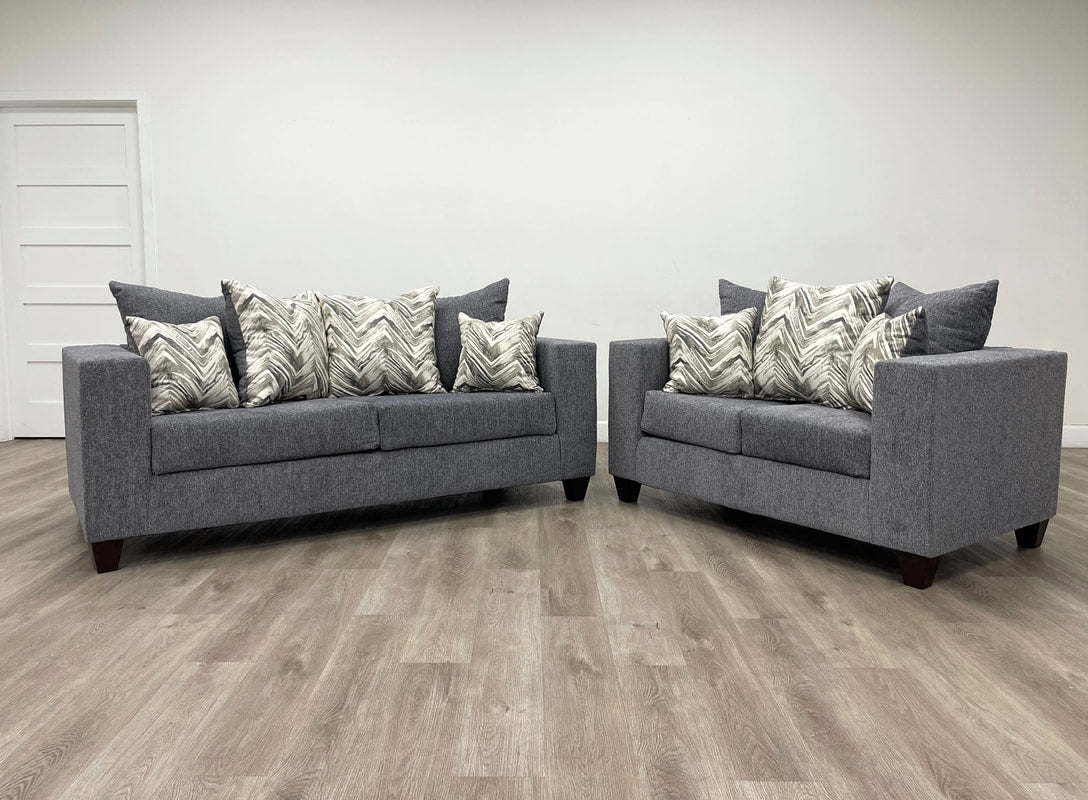 Monroe Charcoal Sofa & Loveseat - 110-Charcoal Sofa and Loveseat - Bien Home Furniture & Electronics