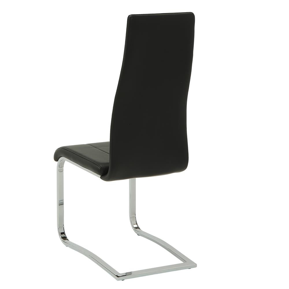 Montclair Black/Chrome High Back Dining Chairs, Set of 4 - 100515BLK - Bien Home Furniture & Electronics