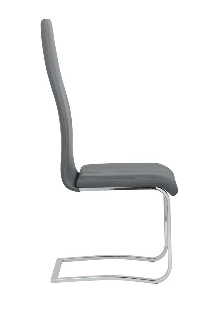 Montclair Gray/Chrome Upholstered High Back Side Chairs, Set of 4 - 100515GRY - Bien Home Furniture & Electronics