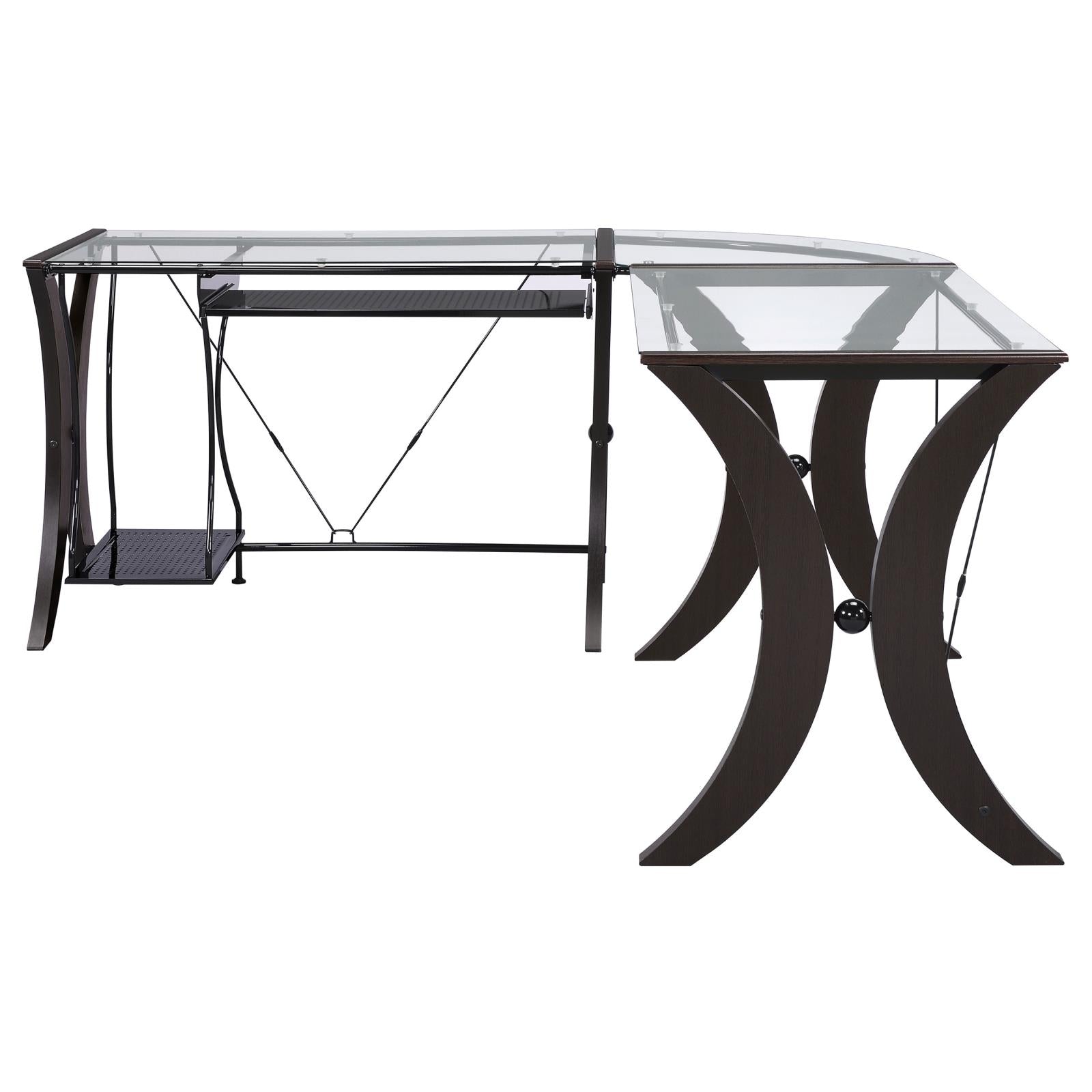 Monterey Cappuccino 3-Piece L-Shaped Computer Desk Set - 800446 - Bien Home Furniture & Electronics