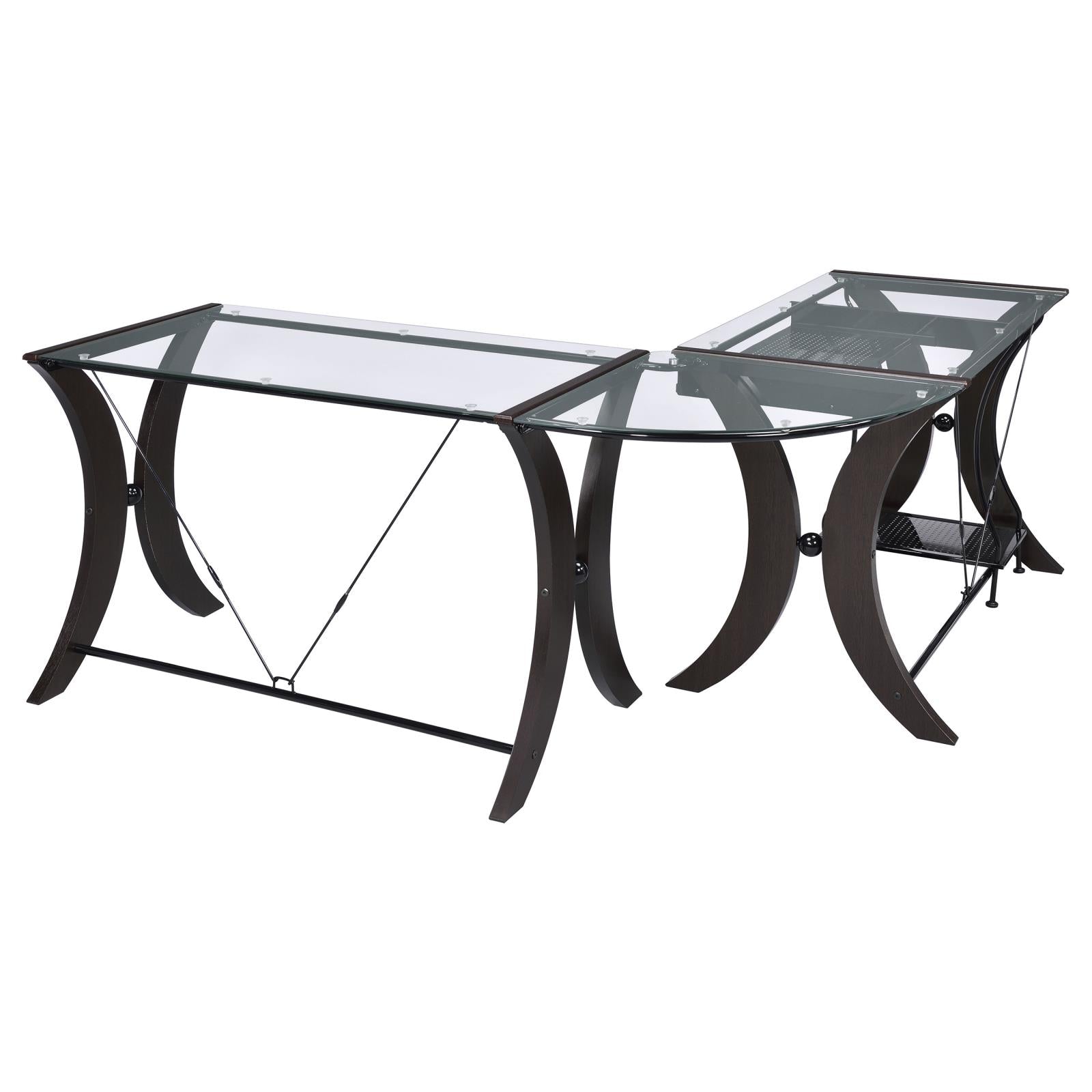 Monterey Cappuccino 3-Piece L-Shaped Computer Desk Set - 800446 - Bien Home Furniture & Electronics