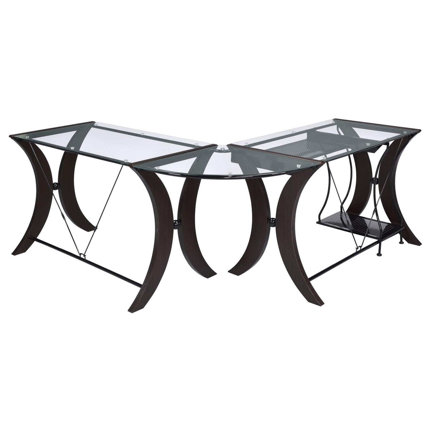 Monterey Cappuccino 3-Piece L-Shaped Computer Desk Set - 800446 - Bien Home Furniture & Electronics
