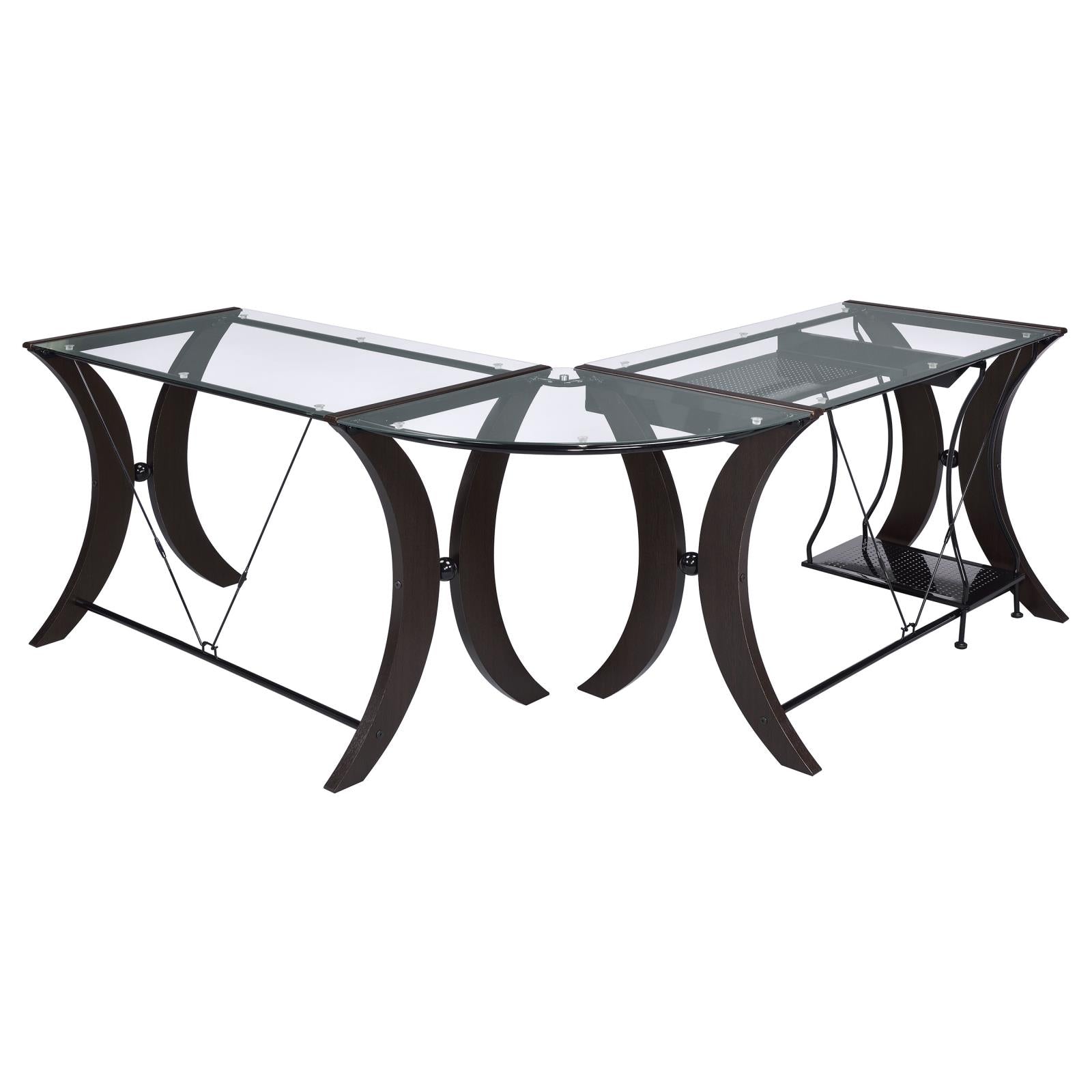 Monterey Cappuccino 3-Piece L-Shaped Computer Desk Set - 800446 - Bien Home Furniture & Electronics