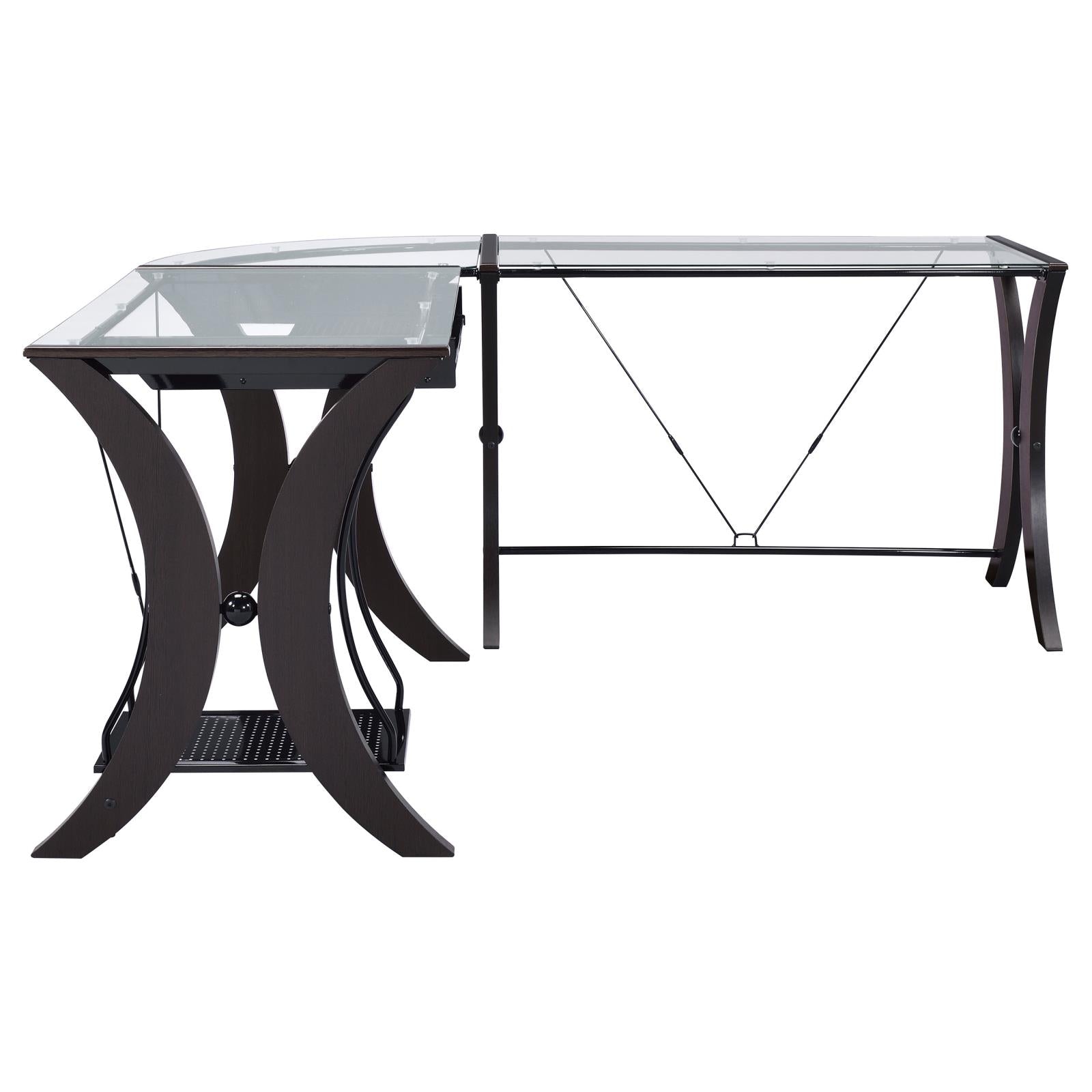 Monterey Cappuccino 3-Piece L-Shaped Computer Desk Set - 800446 - Bien Home Furniture & Electronics