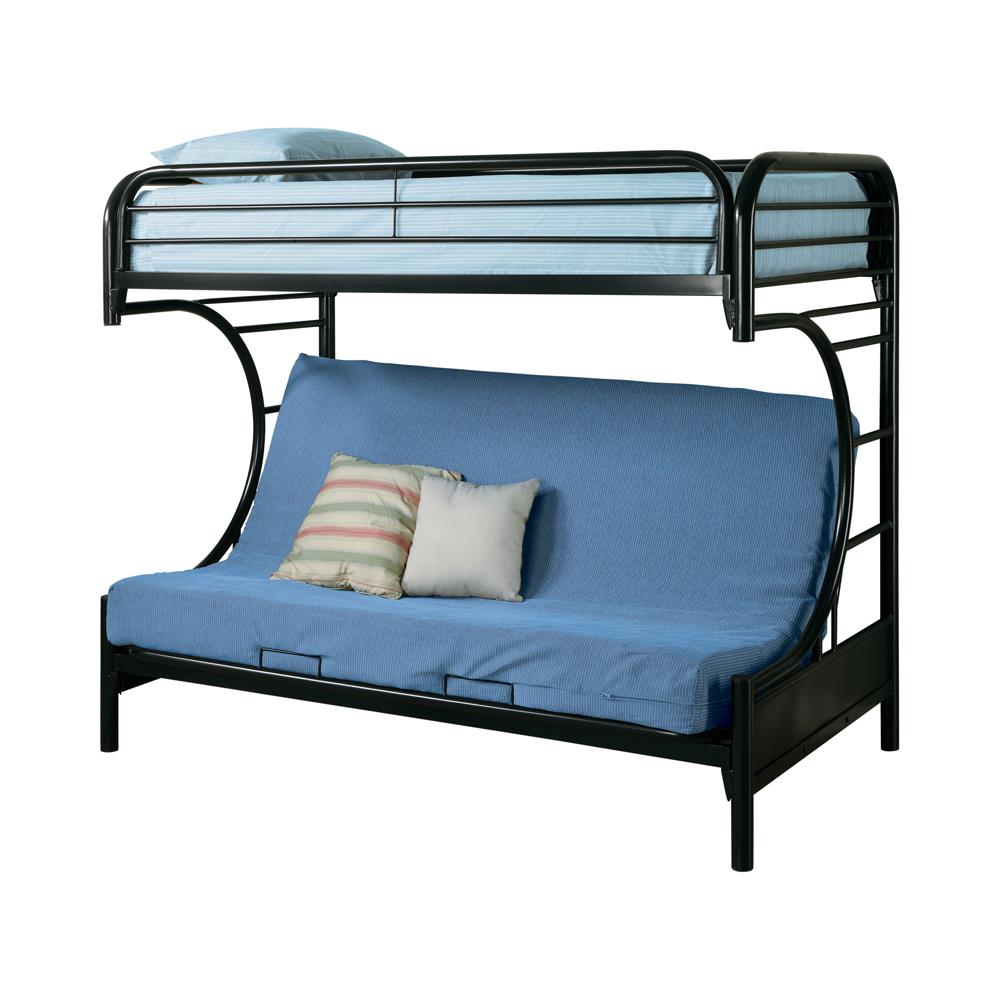 Montgomery Glossy Black Twin over Futon Bunk Bed - 2253K - Bien Home Furniture & Electronics