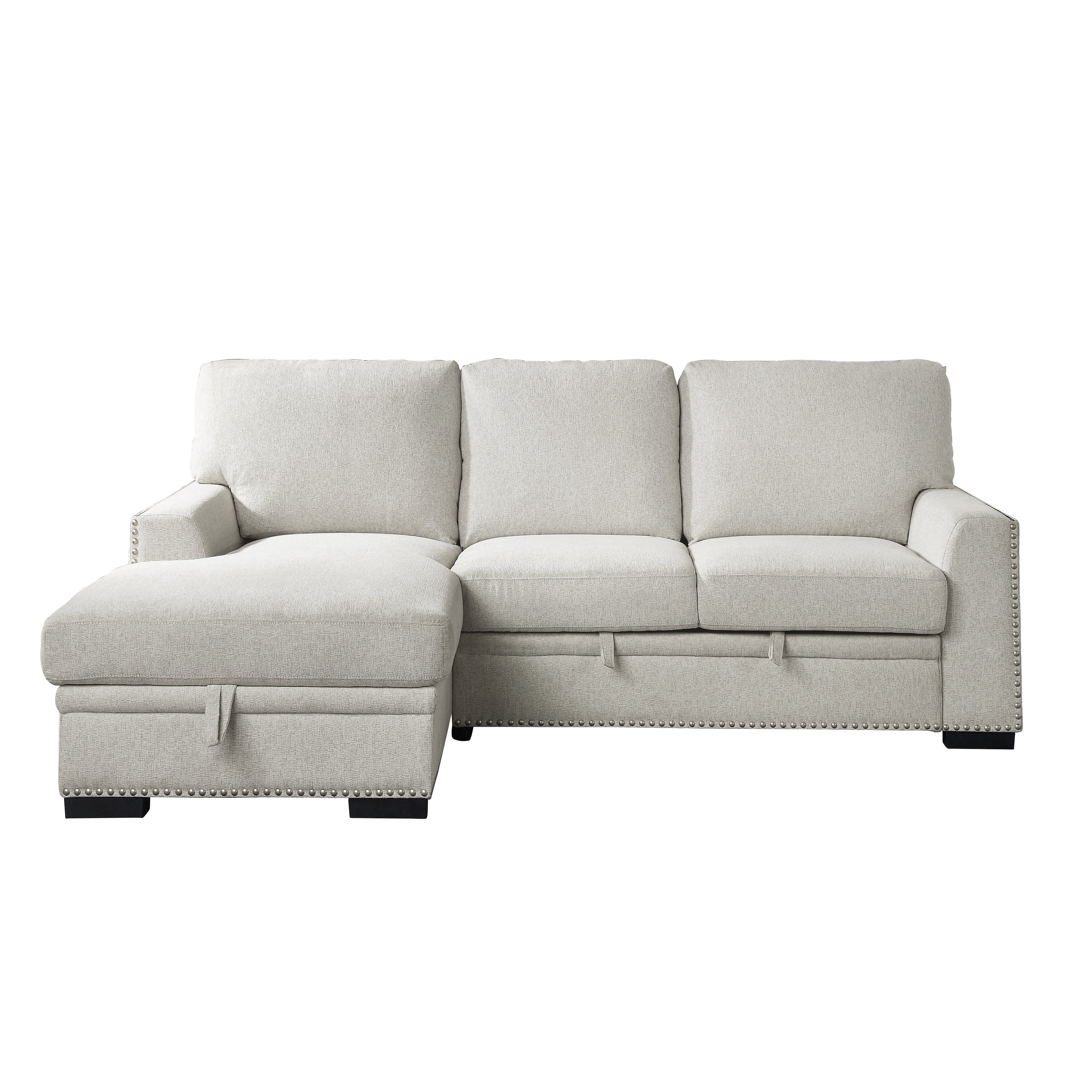 Morelia Beige LAF Storage Sleeper Sofa Chaise - 9468BE*2LC2R - Bien Home Furniture & Electronics