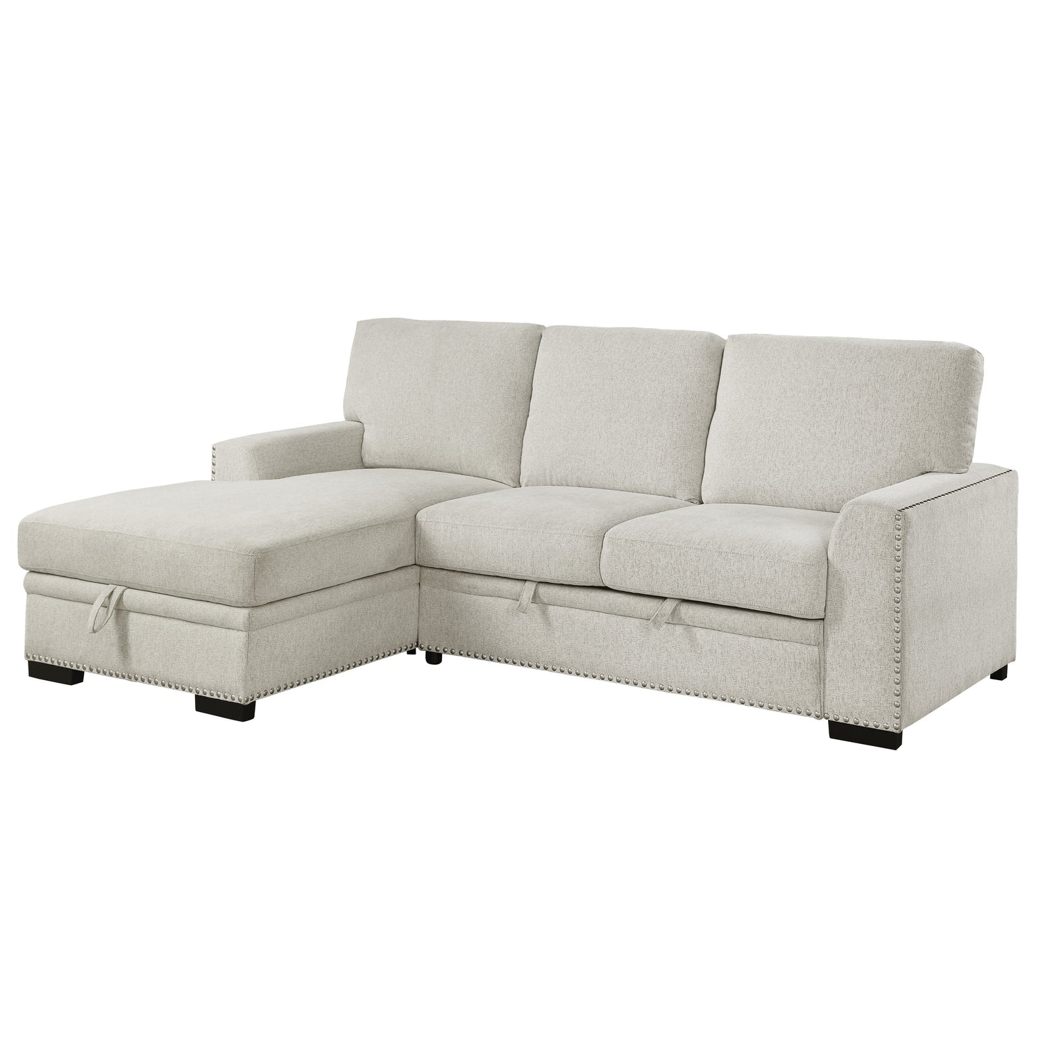 Morelia Beige LAF Storage Sleeper Sofa Chaise - 9468BE*2LC2R - Bien Home Furniture & Electronics