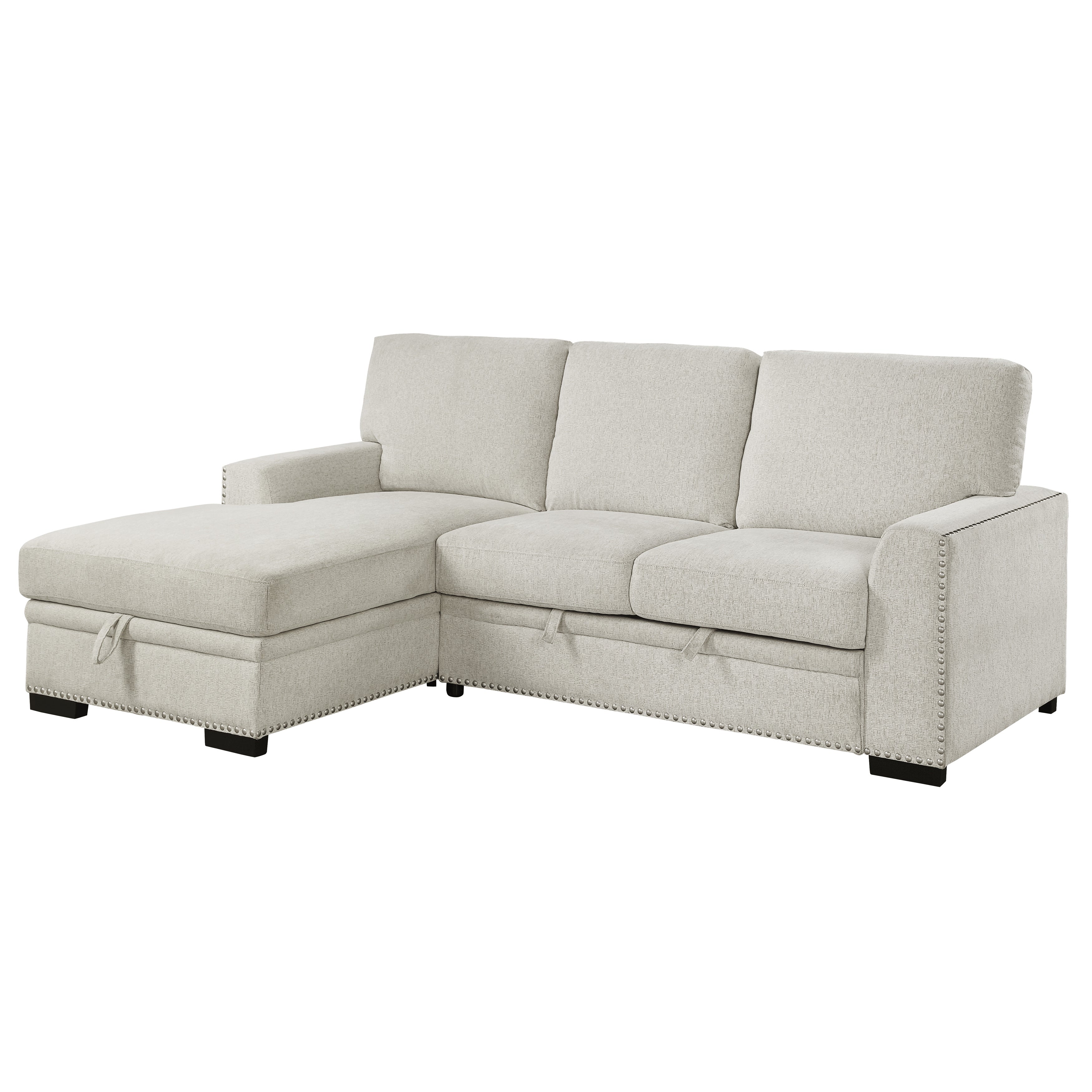 Morelia Beige LAF Storage Sleeper Sofa Chaise - 9468BE*2LC2R - Bien Home Furniture & Electronics