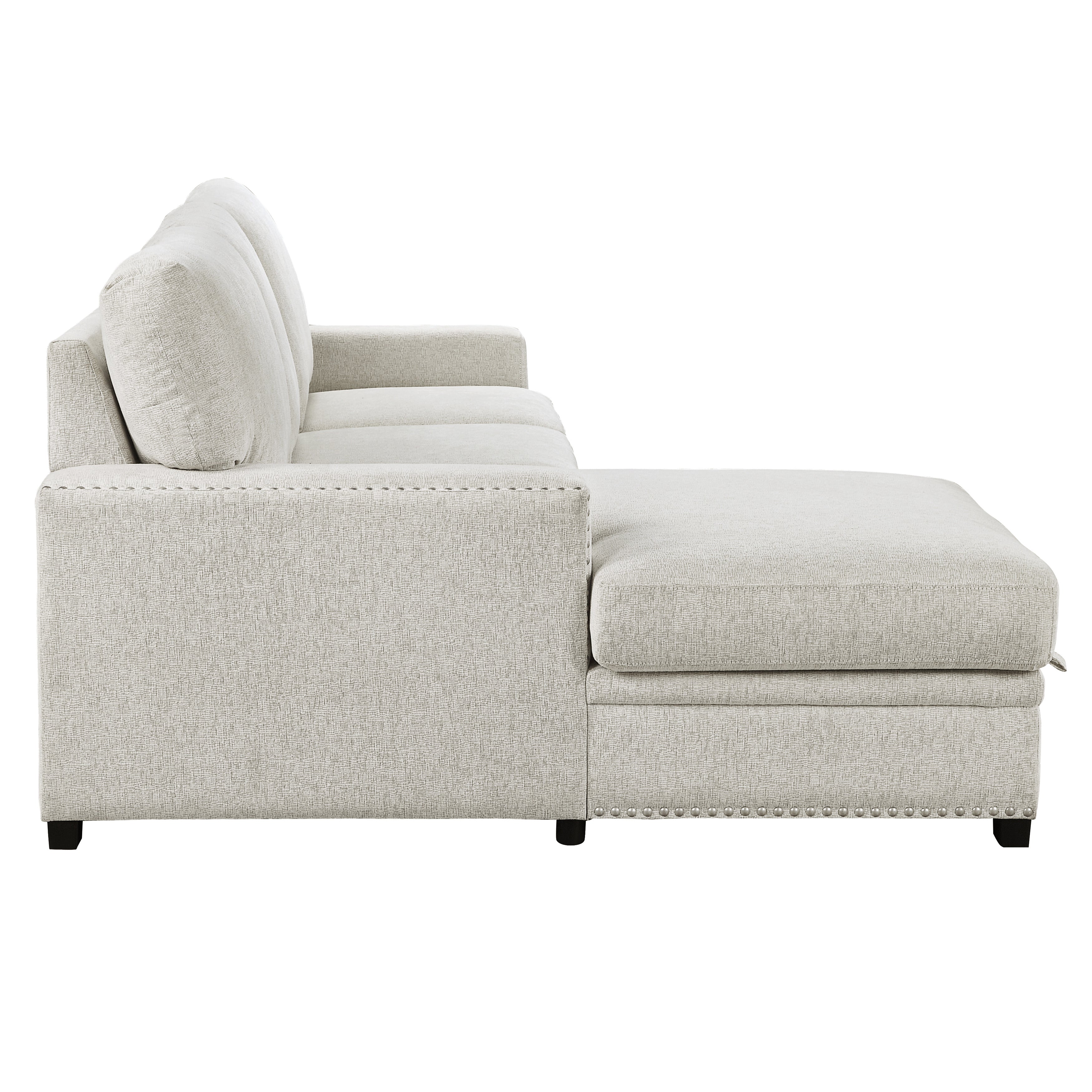 Morelia Beige LAF Storage Sleeper Sofa Chaise - 9468BE*2LC2R - Bien Home Furniture & Electronics
